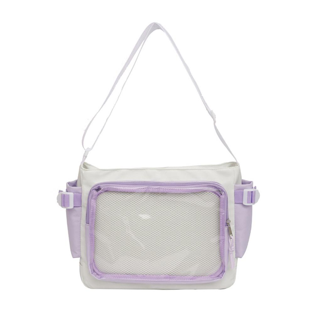 

Clear Badge Display Shoulder Bag PVC Crossbody Bag Transparent Pocket Itabag Goods Display фиолетовый/белый