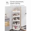 Multi-Tier Bathroom Storage Rack Large Capacity Rolling Cart Storage Rack  Home Organizer