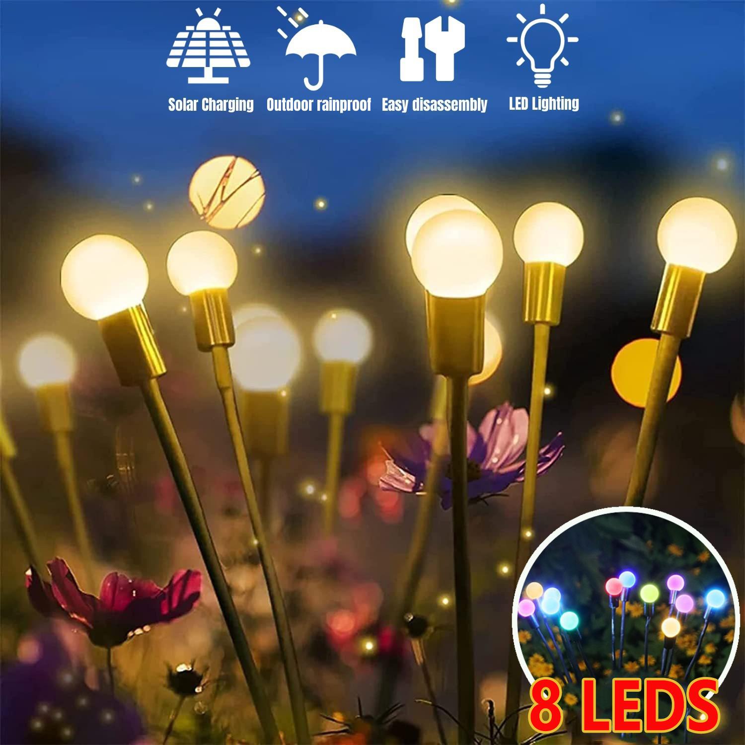 

Светодиодный солнечный садовый светильник, фейерверк, светлячок, пейзажные огни, уличные водонепроницаемые газонные фонари для декора садовой дорожки, Рождества