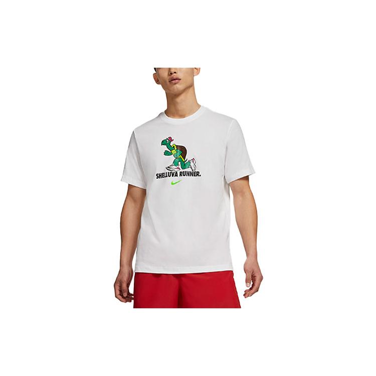 Nike T Shirts Men's White Crew Neck Moderate Straight Fit CZ9830-100