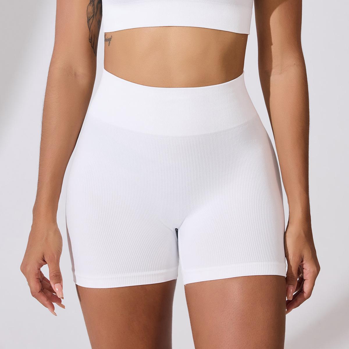 

Sports shorts hip lift high waist yoga pants women s peach buttocks tight skin-friendly quick-drying fitness shorts L белый