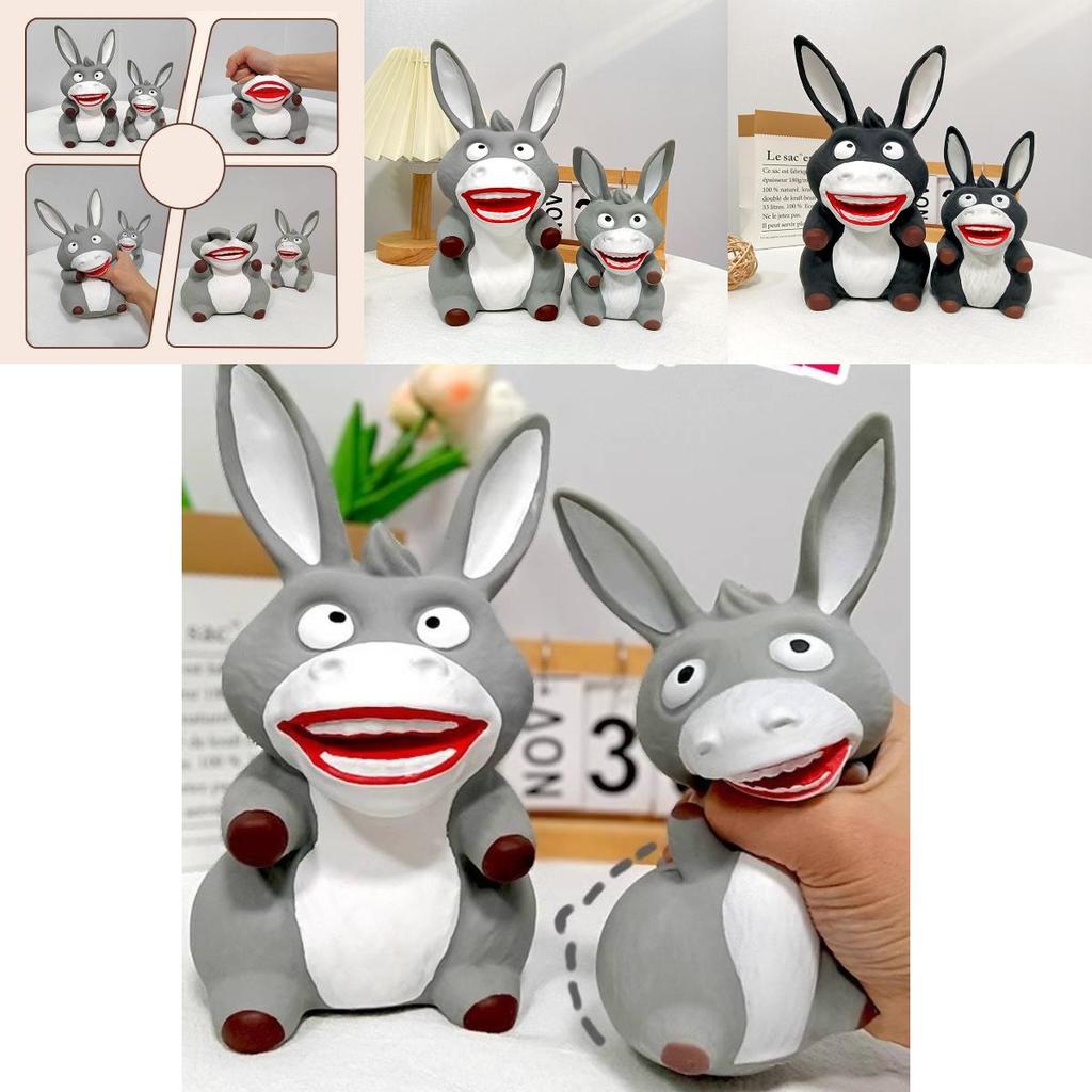New Stress-relief Big Mouth Donkey Squishy Toy Creative Gift Tpr Material Grey