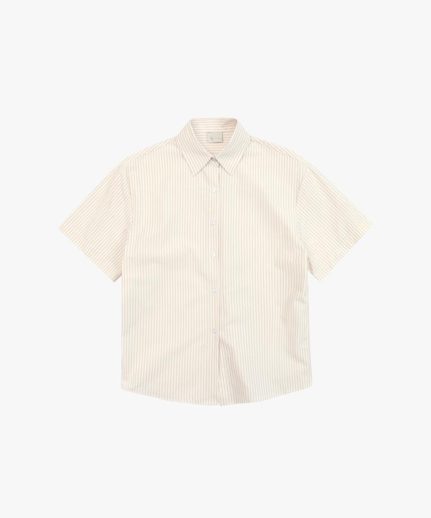 LOSSYROW Seersucker Stripe Shirts Pink