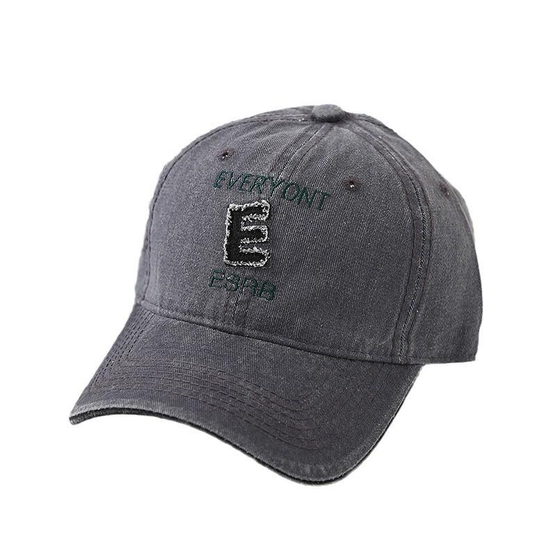 European and American retro hats women's fashion trend black cap men's deep top washed denim baseball cap tide