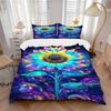 3pcs Cosmic Sunflower Bedding Set - 1 Duvet Cover + 2 Pillowcases(Core Not Included), Machine Washable Polyester Yy251216171