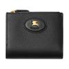 EKD Logo Pebbled Leather Zip Wallet Black Gold Hardware Daily Business Use 81197541