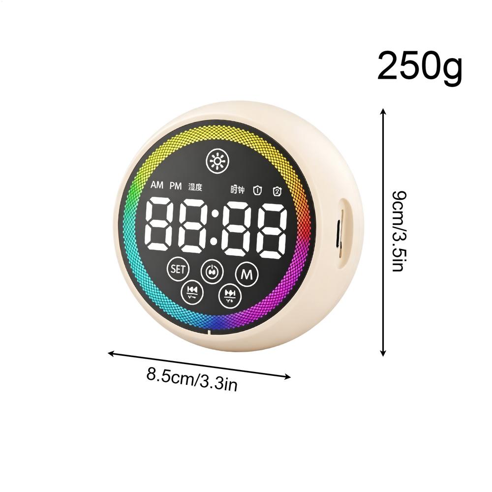 Digital Alarm Clock LED Display Portable Loud Sound Alarm Clock Speaker For Bedside Office Kitchen Bathroom Shelf Home Hotel