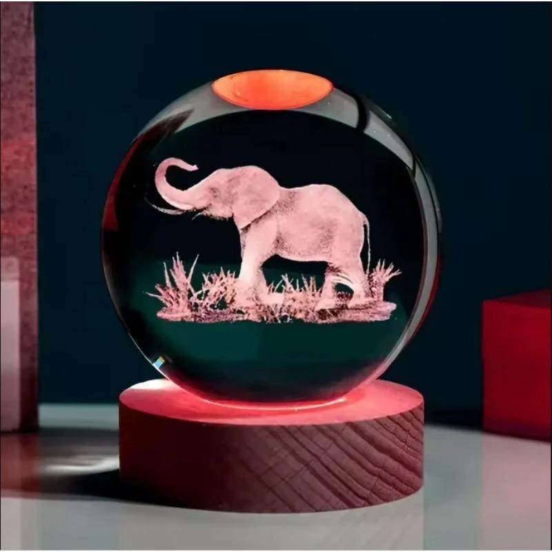 Umgebungslicht Saturn 3D Kugel Lampe Sonnensystem Kristallkugel mit Mehrfarbiger LED Lichtbasis Stimmungslicht Geschenke Geburtstag