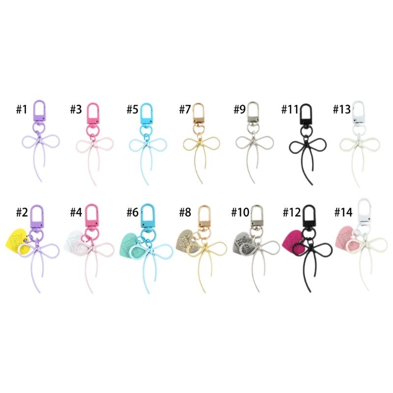 Elegant Butterfly Knot Keychain Bag Pendant Fashionable Alloy Phone Charm Keyring for Women and Student
