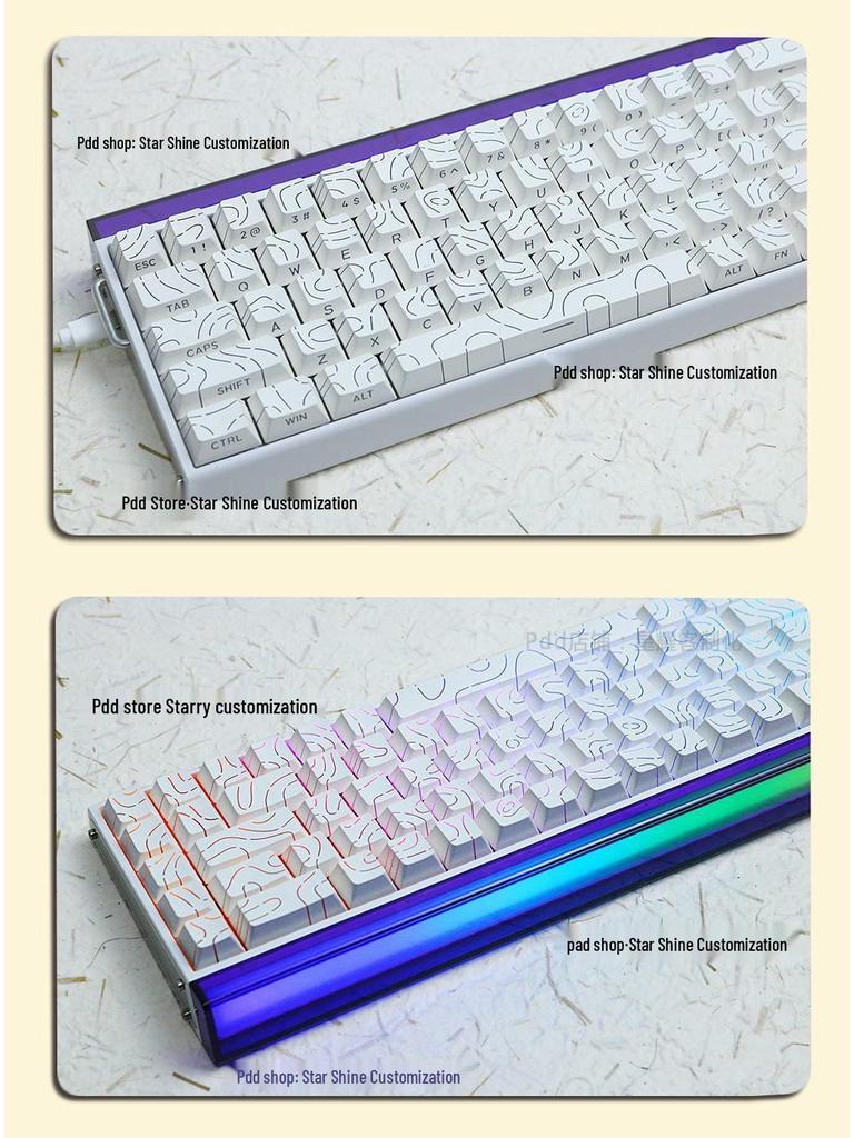 Contour Side-Printed Keycaps: Light-Transmitting, Compatible with Magnetic/Mechanical Keyboards Layout.