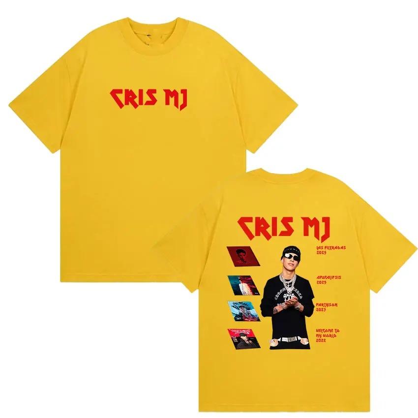 Rapper Cris MJ Album 2026 Merch T Shirt Unisex Hip Hop Vintage Gothic Clothing T-shirts Man High Quality Oversized Cotton T-shirt