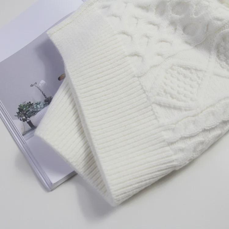 2023 Vår/Höst Dam Lös Vit Stickad Ull Pullover Tröja