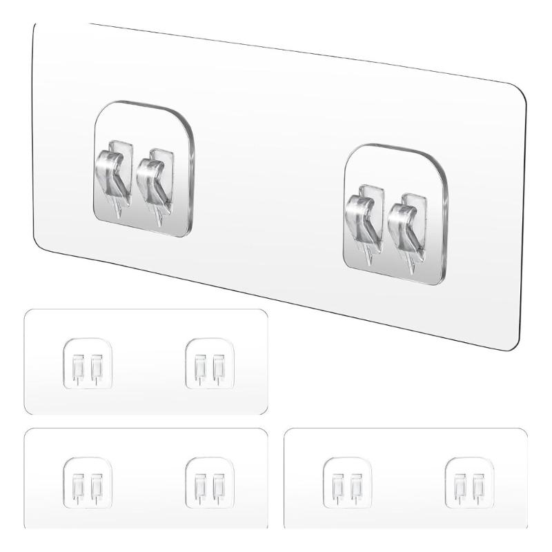

Efficient Clear Plastic Hooks With User friendly Materials Easy Peeling Off Adhesive For Bookshelves Cabinet Door 1