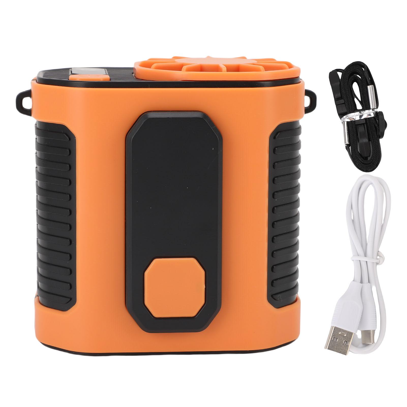 

Вентилятор с клипсой на пояс со светодиодной подсветкой, перезаряжаемый от USB, портативный охлаждающий вентилятор для путешествий на открытом воздухе, работы, садоводства Orange