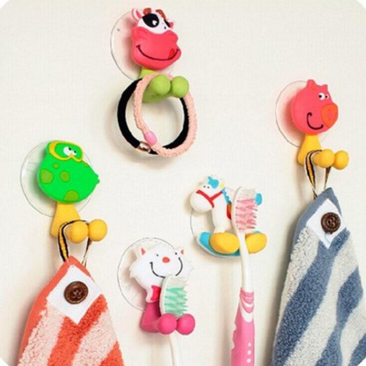 Charming Animal Family Suction Cup Toothbrush Holder