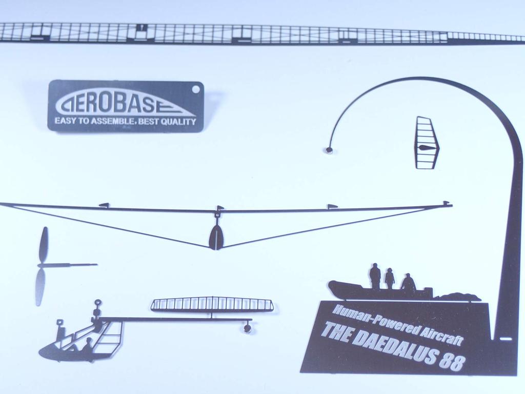 Aerobase 1/144 Scale Human-Powered Airplane Series Daedalus 88 Metal Assembly Kit H004
