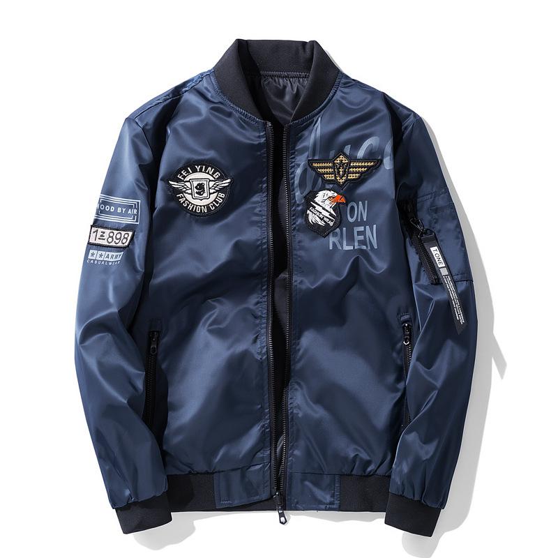 Autumn and Winter Air Force Men's Jacket Flight Suit Double-sided Embroidered Baseball Uniform Large Size Work Jacket Trendy