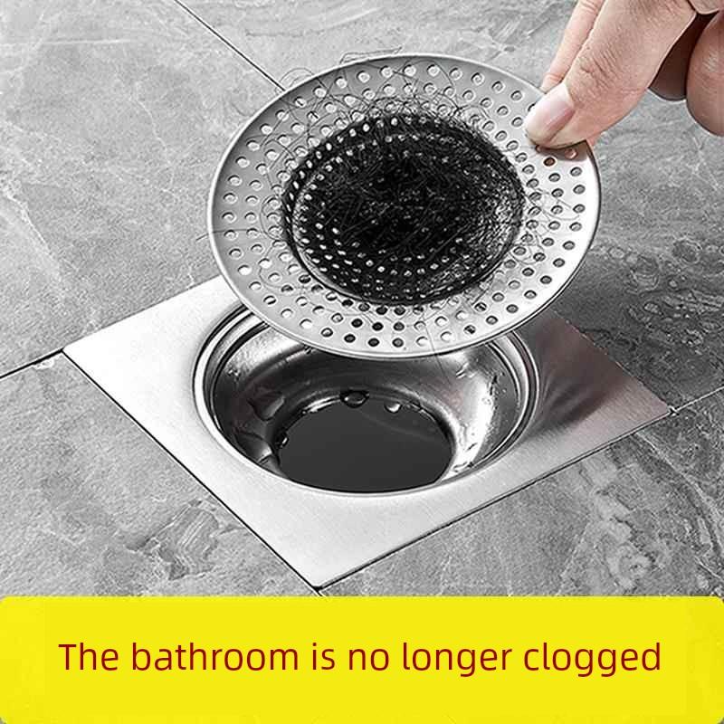 Bathroom Anti-Hair Drain Filter Stainless Steel Sewer Filter Cover Kitchen Sink Garbage Hair Anti-Clogging