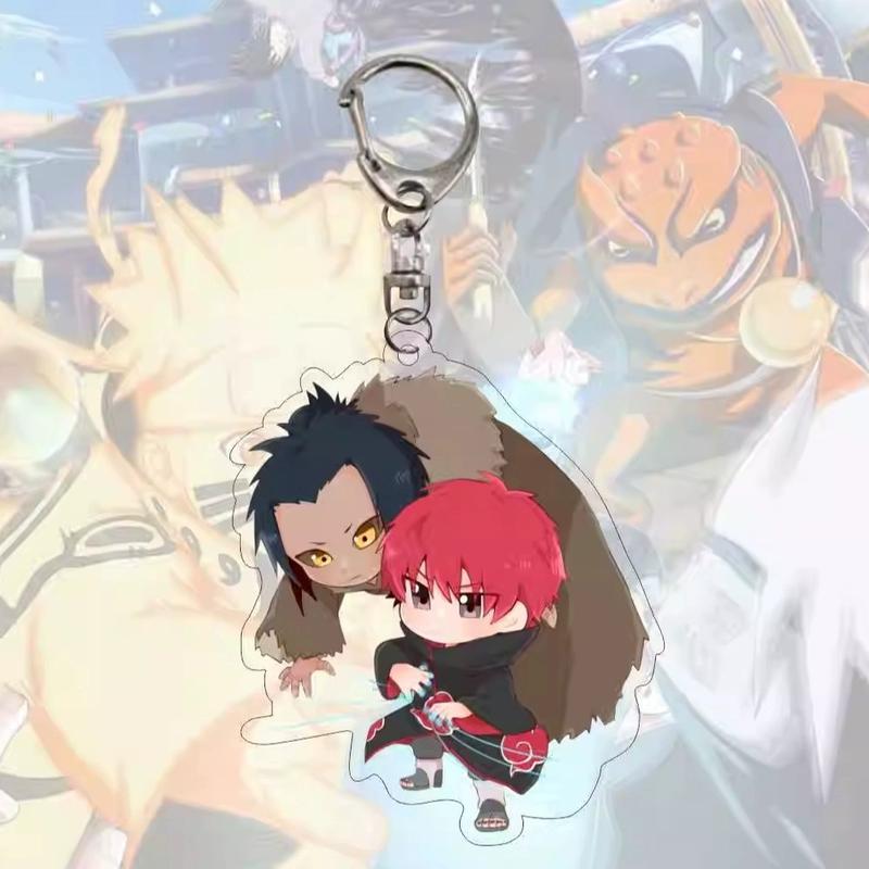 Anime Naruto Acrylic Keychain Accessaries Uzumaki Naruto Cartoon Keyring
