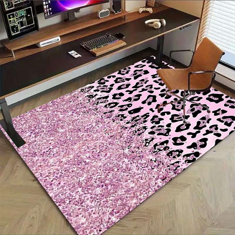 1 Stück Leopardenmuster Glitzer Extra Groß Rutschfester Teppichboden, Büro, Familie, Schlafzimmer Großer Teppich Innen Teppiche, Lebendige Farben