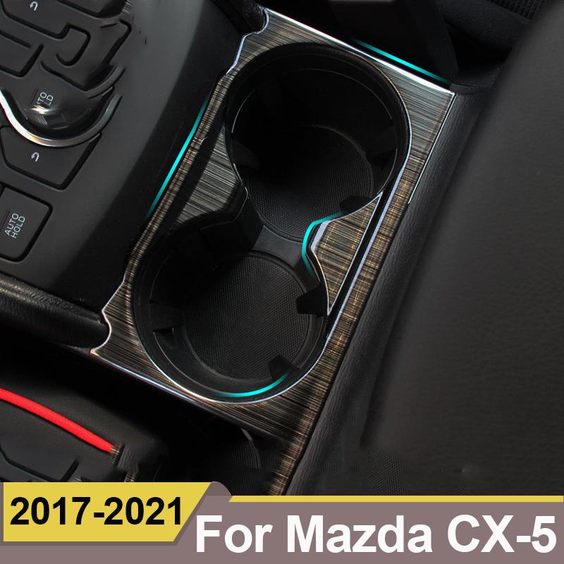 Para Mazda Cx-5 Cx5 2017 2018    Interior Do Carro Suporte De Copo Água Traseira Quadro Cobre Guarnição Decorativa Adesivo Acessórios