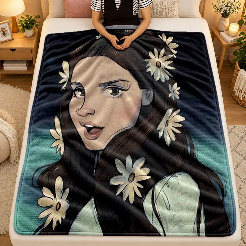 Flanell-DeckeLana Del Rey Warme Weiche Überwurfdecke für den Innenbereich Sofa Bett Wohnzimmer