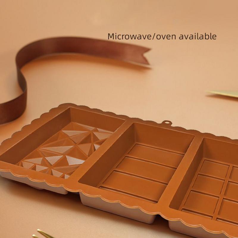 Silicone Chocolate Bar Mold Large Stuffed Chocolate Mold Non-stick Silicone Food-Grade Thick Rectangular Mould For Holiday