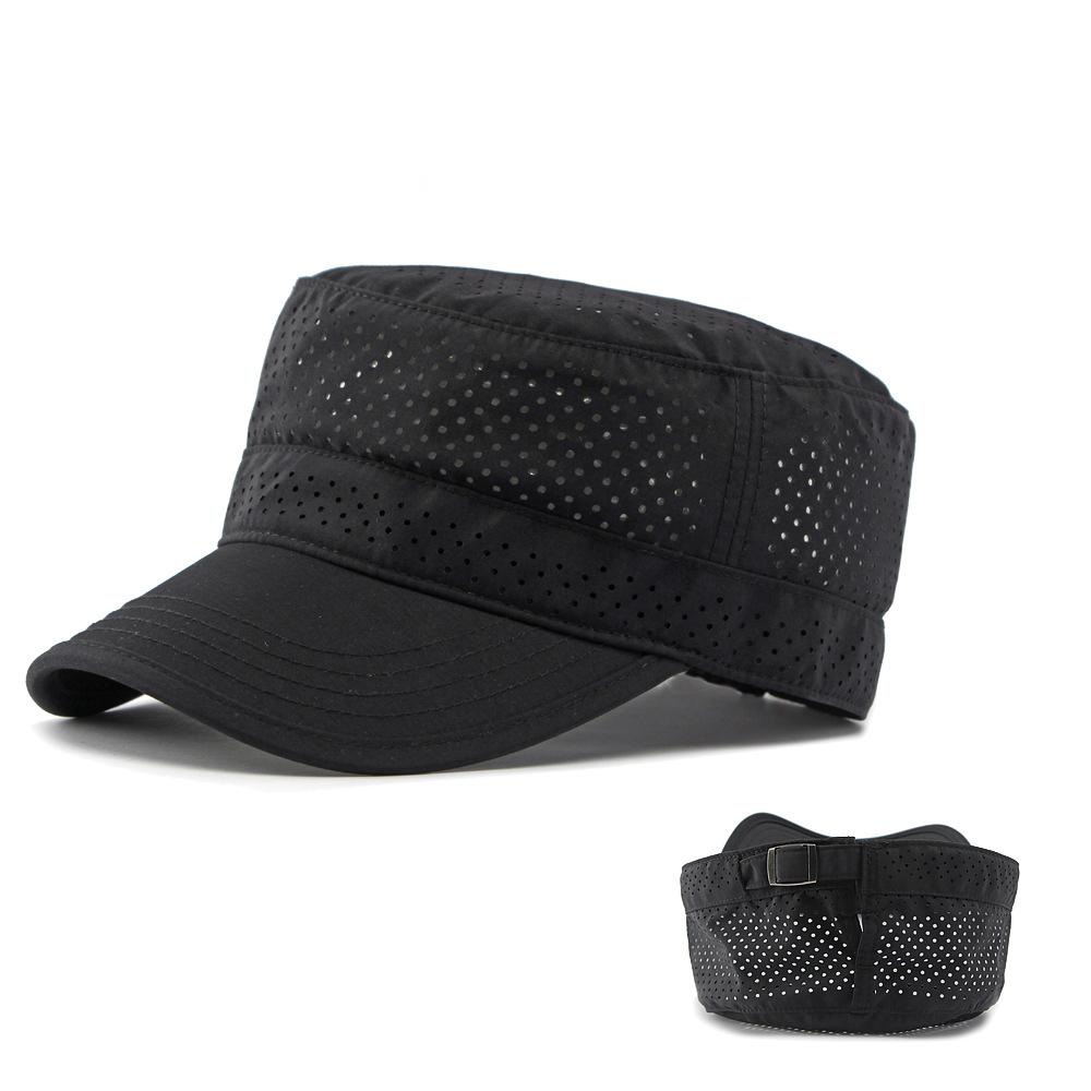 Summer Hat Men's Flat Top Hat Outdoor Mountaineering Cap Mesh Breathable Cap