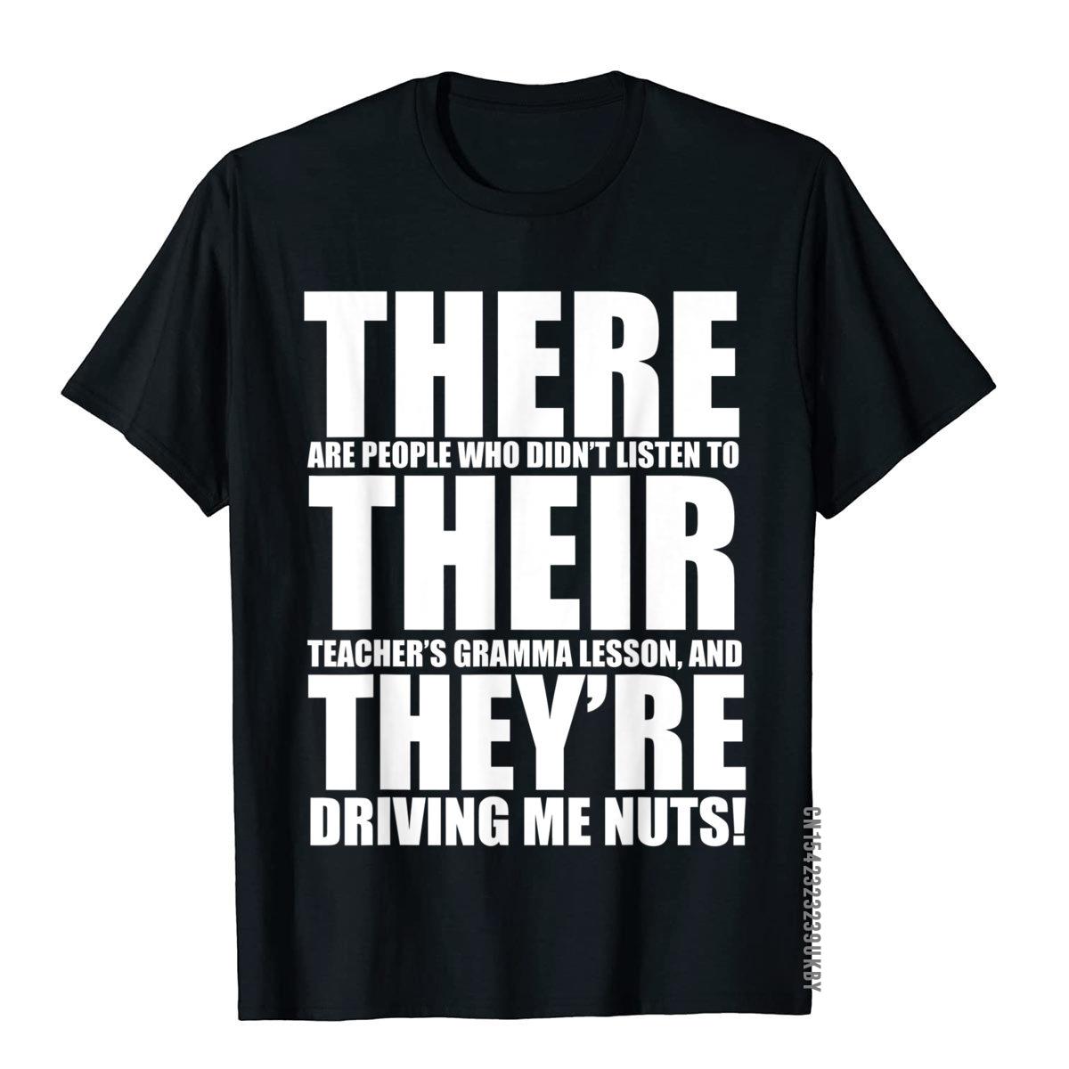 There Their They re English Grammar Funny Humor Teacher T-Shirt Outdoor Geek Tops & Tees New Arrival Cotton Men s Top T-Shirt... S разноцветный
