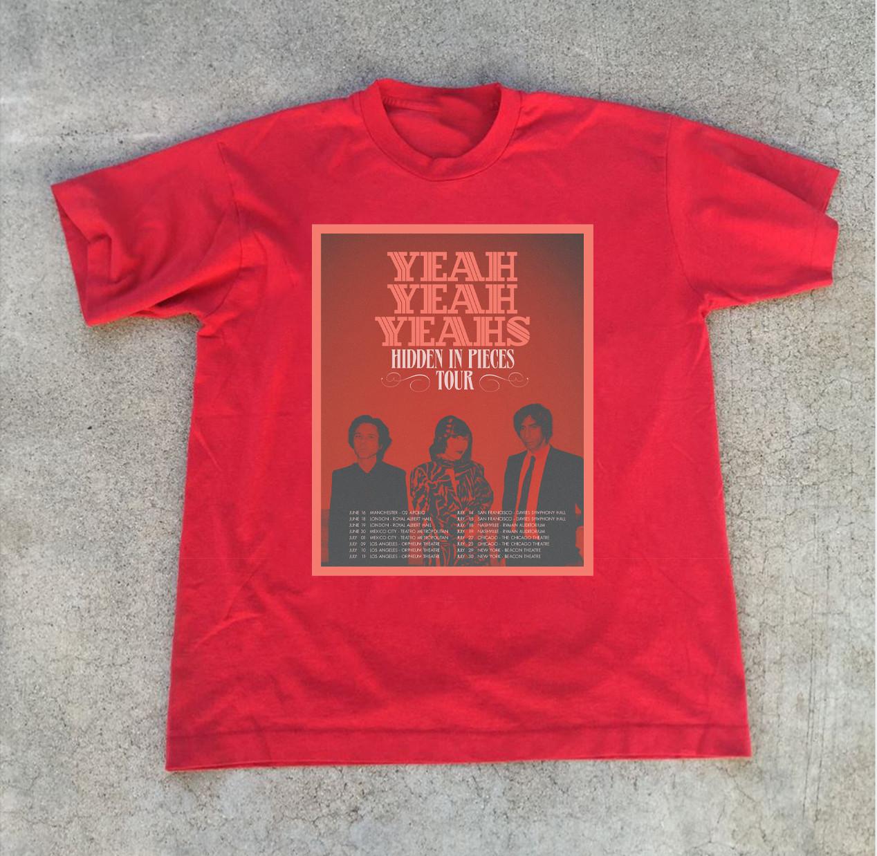 

Yeah Yeah Yeahs Band the Hidden In Pieces Tour Tee Shirt Red All Size 4XL