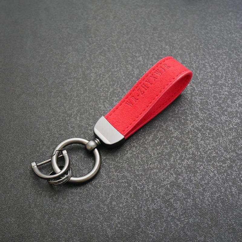 American-Style Suede Car Logo Keychain Pendants for Men & Women - Personalized Anti-Lost Key Rings