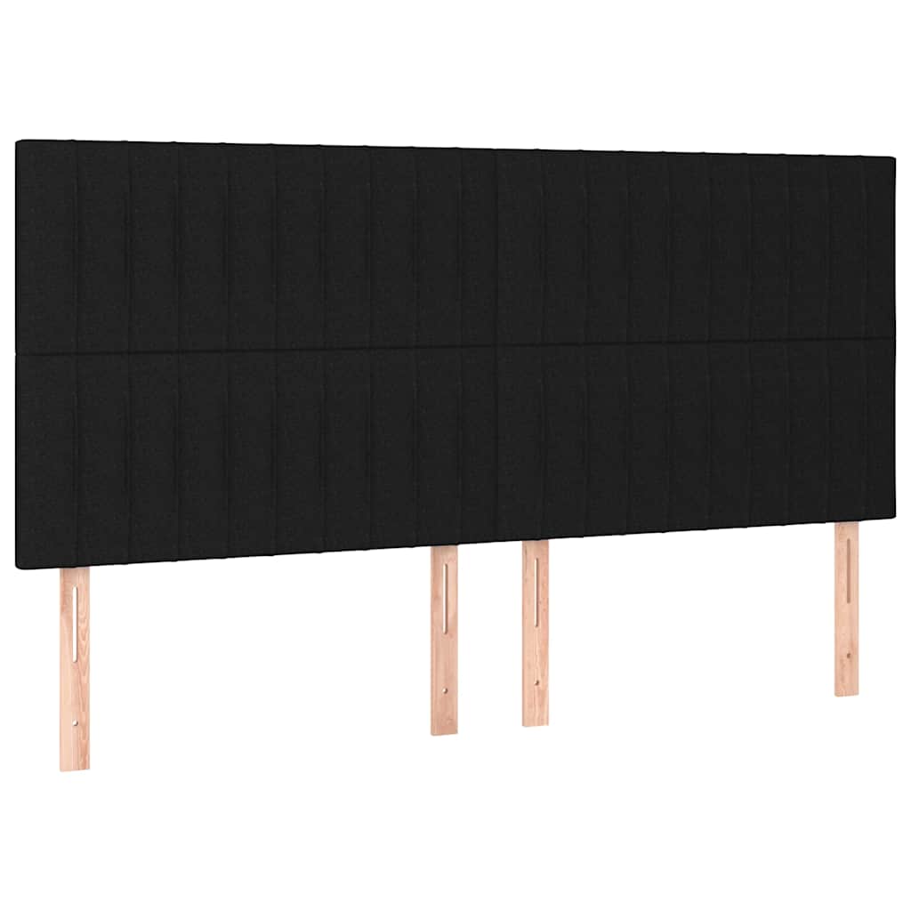 vidaXL LED Kopfteil Schwarz 180x5x118/128 cm Stoff