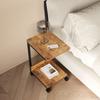 YeTom Side Table with Casters, Movable Bedside Table, Side Wagon, L-Shaped Table, 37cm Wide X 26cm Deep X 53cm High (with Casters), Vintage