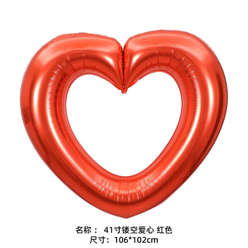 Große hohle Herz-Ballons aus Aluminiumfolie Hochzeitsfeier Valentinstagsdekorationen Schaufenster-Arrangements