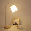 Nordic Wooden Desk Lamp Art Iron LED 5W Fashion Eye Protection Dimming Fabric lampshade Table Lamp Living Room Home Decor