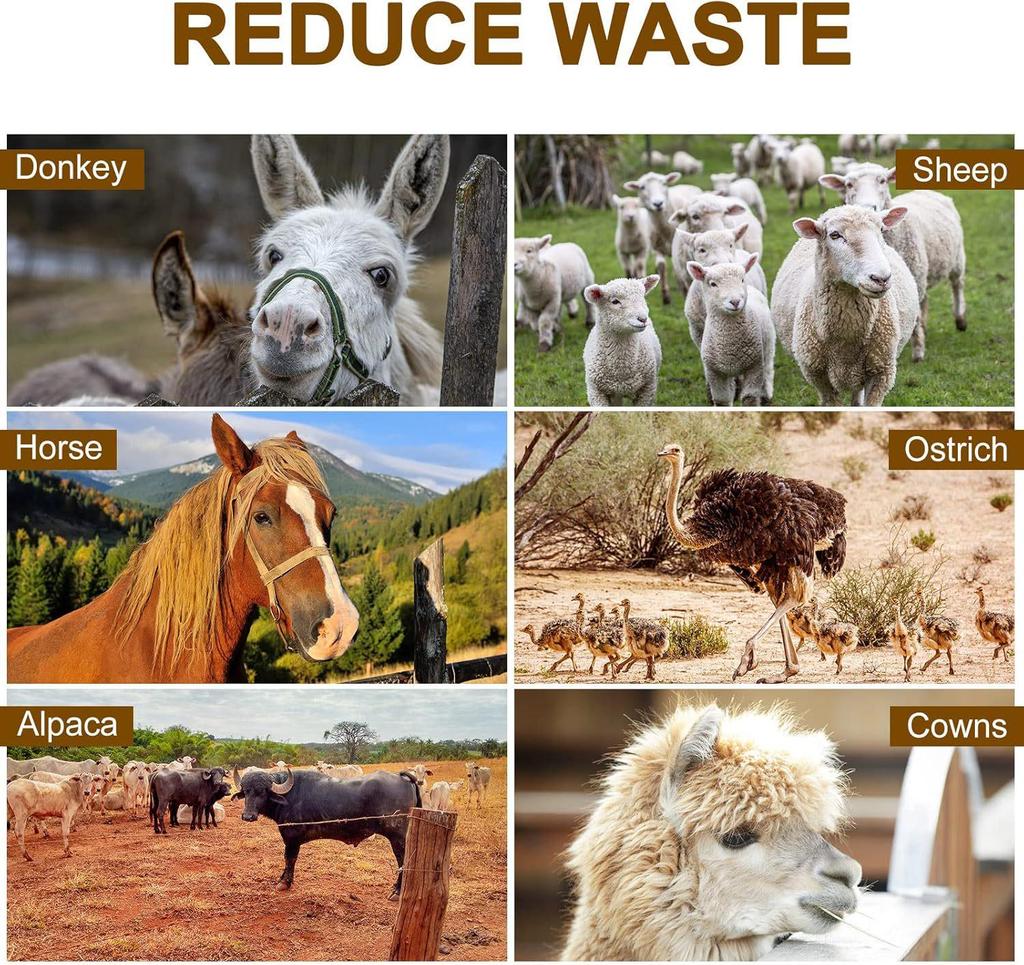 Adjustable Spill-Proof Horse Feed Bag with Mesh Slow Feeder Design