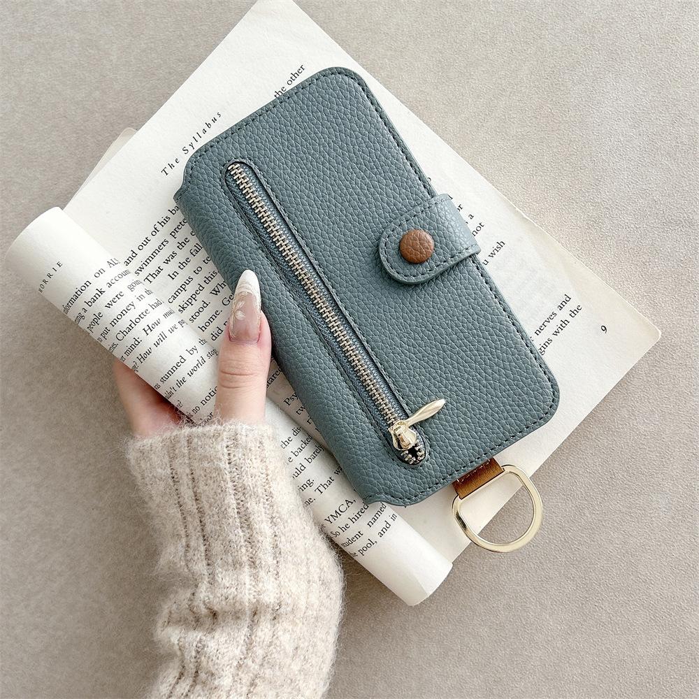 Wrist Strap Wallet Card Slot Holder Flip Leather Phone Case for IPhone 17 Air 16E 16 15 14 13 12 Pro Max Plus Protective Cover