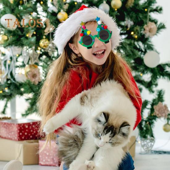 Weihnachtsbaum-Brille, künstlerische Clown-Brille, Weihnachtsfeier, Cosplay-Kostüm-Zubehör, Anzieh-Brille, Requisite