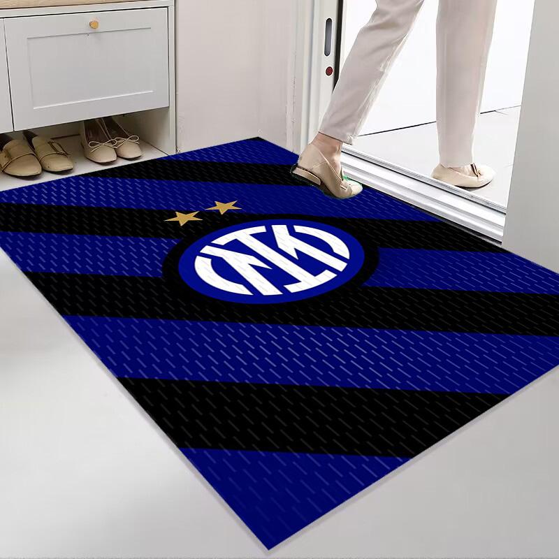 Inter Milan Emblem Dynamic Background Carpet Printing Living Room and Bedroom Mats Dormitory Decoration Protective Pad Art