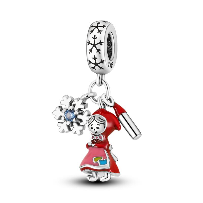 Lovely Robot Dangle Charms Girl Boy Mechanic Bot Bead Fit Original Bangle Bracelet Necklace Copper Pendant Jewelry