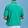 CHALLENGER Men'S Perforated Airflow High-Neck Short Sleeve Woven Top Green