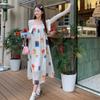 Bohemian Color Suspender Dress Women Summer Small Seaside Vacation May Day Outings Wear Long Skirt