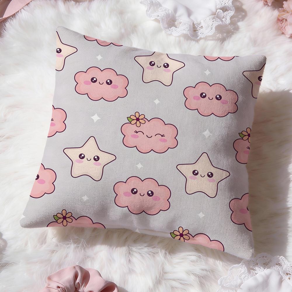 Cute Cartoon Texture Cushion Cover Premium Comfort Reversible Pillow Cove Two in One Design for Any Room Car Interior