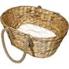 Pet Bed with Handle for Easy Water Hyacinth Cushioned Pet 45cm Wide x 20cm High x 30cm Natural Materials Carrying Basket, Deep,