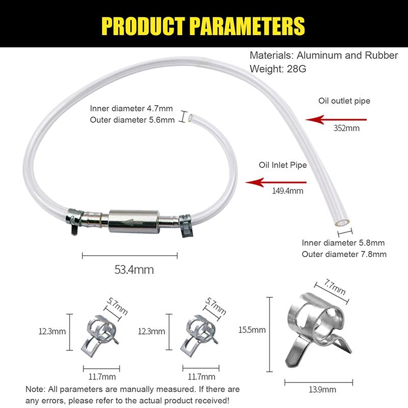 

Brake Bleeder Hose With Metal Clips One Way Check Valve Tube Bleeding Tool Kit For Car Motorcycle Clutch Universal Brake Fluid A