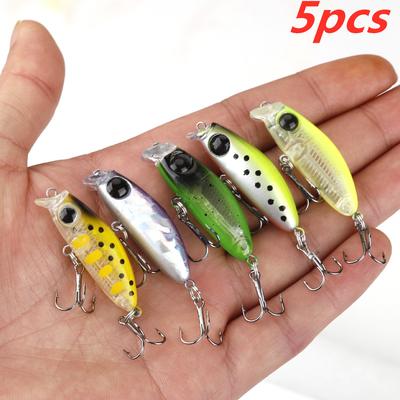 5PCS 6cm/2.36inch Lure, Bass Exploding Lure Set with Organiser, Freshwater Saltwater Floating Exploding Lure