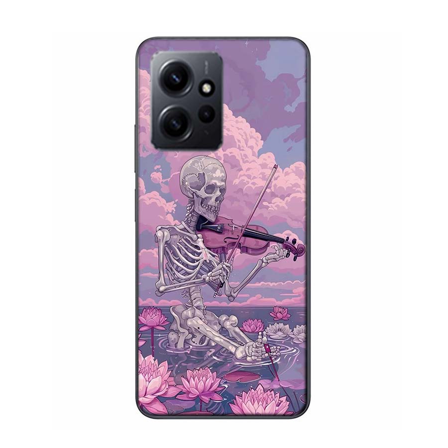 A Funny Skeleton Skull Phone Case For Redmi Note 14 15 Pro 5G 13 12 Pro Plus 11 11T 11E 11S 10 Pro 10S 9 9S Cover Cell Clear TPU