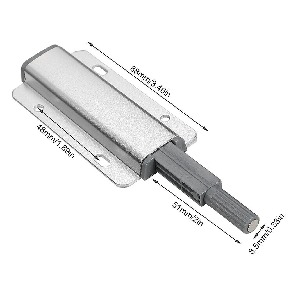2pcs Heavy Duty Metal Push To Open Catch Cabinet Door Kitchen Wardrobe Hardware Aluminum Alloy Magnet Catch System Damper Buffer