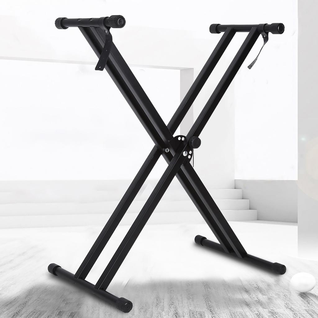Portable X Style Keyboard Stand Double Braced Music Electric Organ Holder Adjustable Height