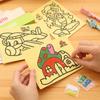 10pcs DIY Sand Painting Toy Set for Kids Gift Cartoon Animal Car Series Art Supplies Simple Kindergarten Coloring Book